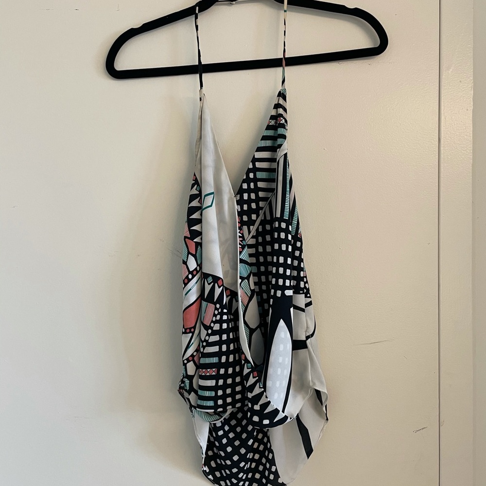 Decker patterned silk halter top M great condition
